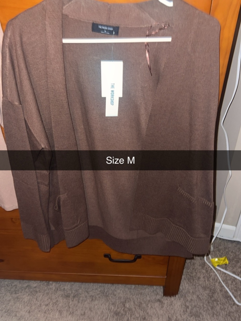 Workshop Republic Clothing Chocolate Brown Open-Front Cardigan